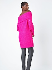Roman Pink Sparkle Embellished Bardot Jumper - Image 2 of 4