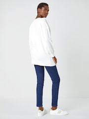 Roman White V-Neck Long Sleeve Jumper - Image 3 of 5
