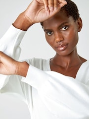 Roman White V-Neck Long Sleeve Jumper - Image 5 of 5