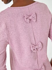 Roman Pink Light Jersey Bow Back Detail Top - Image 5 of 5