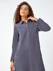 Roman Grey Corduroy Tunic Shirt Dress - Image 1 of 5