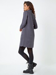 Roman Grey Corduroy Tunic Shirt Dress - Image 3 of 5