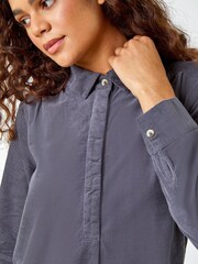 Roman Grey Corduroy Tunic Shirt Dress - Image 5 of 5