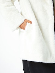 Roman White Faux Fur Longline Coat - Image 5 of 5