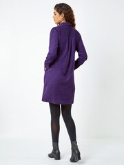Roman Purple Corduroy Tunic 100% Cotton Shirt Dress - Image 3 of 5
