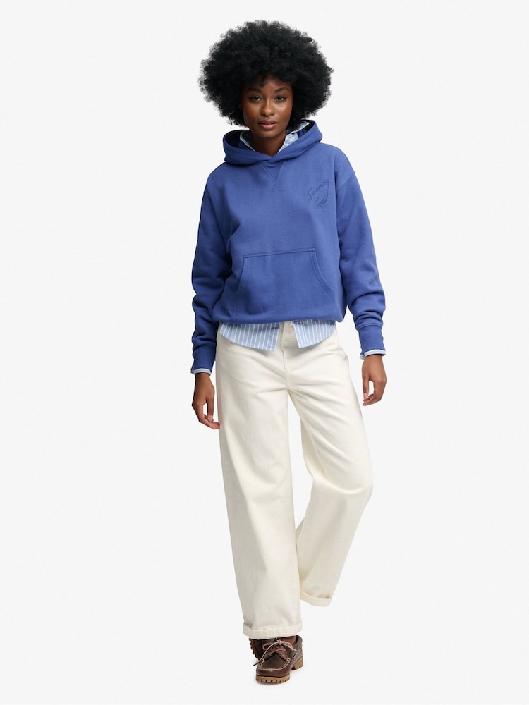 SUPERDRY Blue Heritage Hamptons Hoodie - Image 1 of 5 SUPERDRY Blue Heritage Hamptons Hoodie - Image 1 of 5
