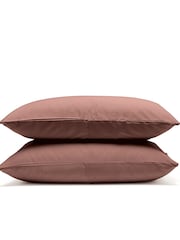 Bedfolk Set of 2 Orange Luxe Cotton Pillowcases - Image 4 of 5