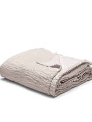 Bedfolk Pink Linen Cotton Throw - Image 5 of 5