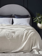 Bedfolk Natural Linen Cotton Throw - Image 1 of 5