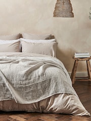 Bedfolk Natural Linen Cotton Throw - Image 2 of 5