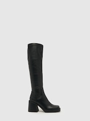 Schuh Danielle Platform Knee Black Boots - Image 1 of 4