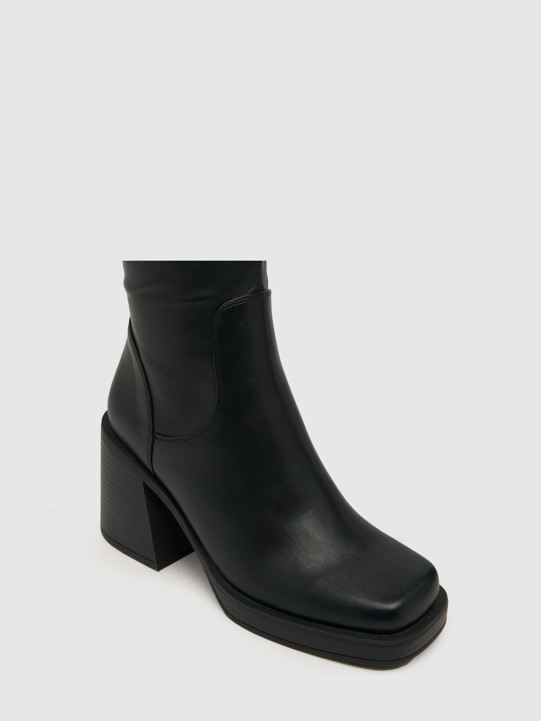 Buy Schuh Danielle Platform Knee Black Boots from Next South Africa