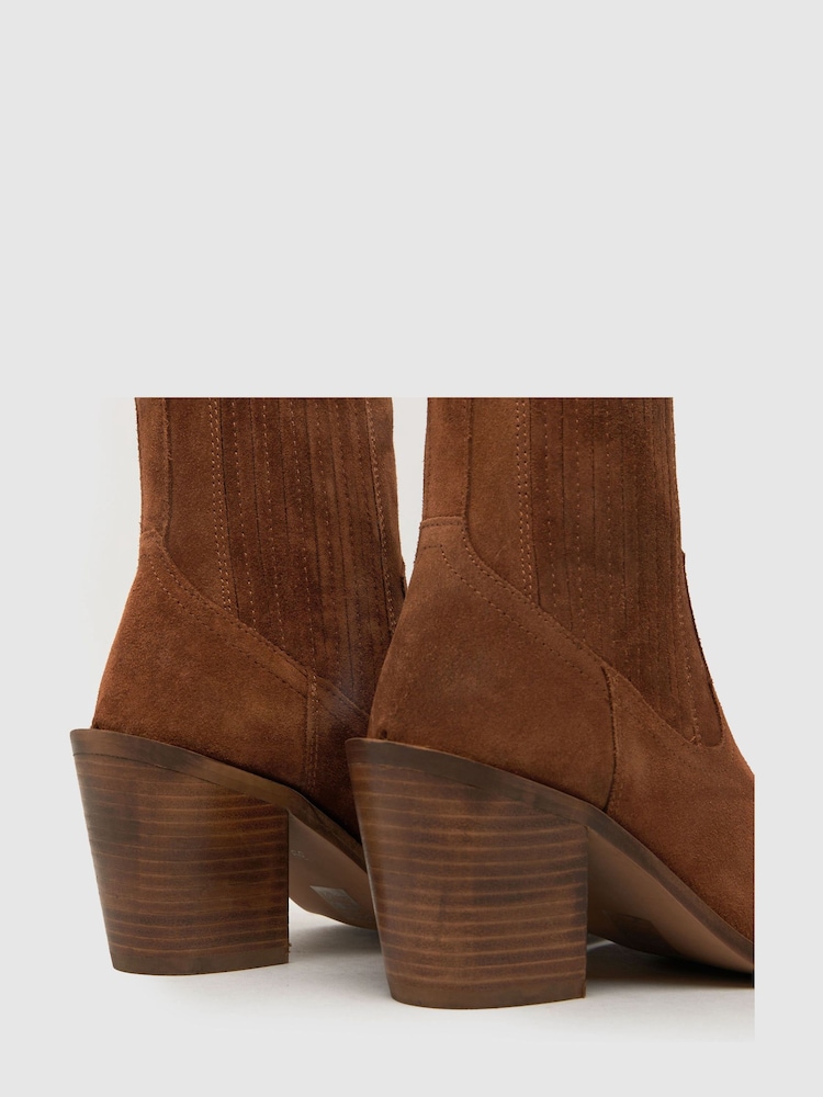 Buy Schuh Anand Suede Western Boots from Next Oman - Main Image