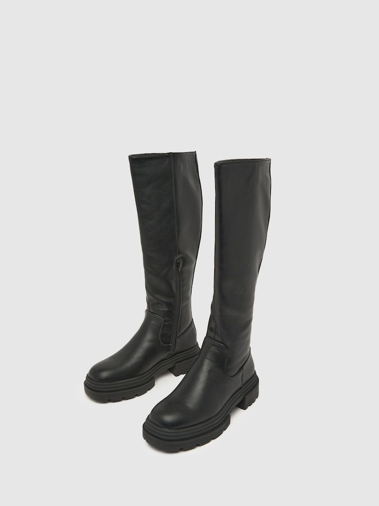 Schuh Dannie Chunky Pull On Black Boots - Image 4 of 4