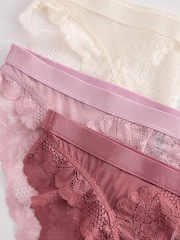 Mauve Purple/Rose Pink/Cream - Zestaw 3 par koronkowych majtek - Image 11 of 11