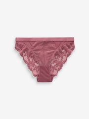 Mauve Purple/Rose Pink/Cream - Zestaw 3 par koronkowych majtek - Image 8 of 11