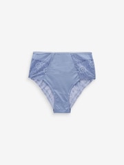 Blue/Green/White Lace High Waist High Leg Knickers 3 Pack - Image 7 of 10