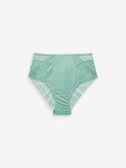 Blue/Green/White Lace High Waist High Leg Knickers 3 Pack - Image 9 of 10