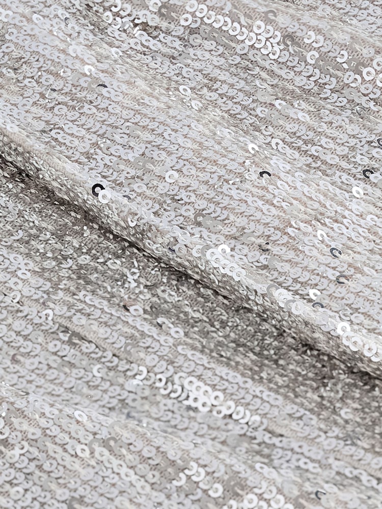 Silver Sequin Ruched Sleeve Blazer - Image 6 of 6