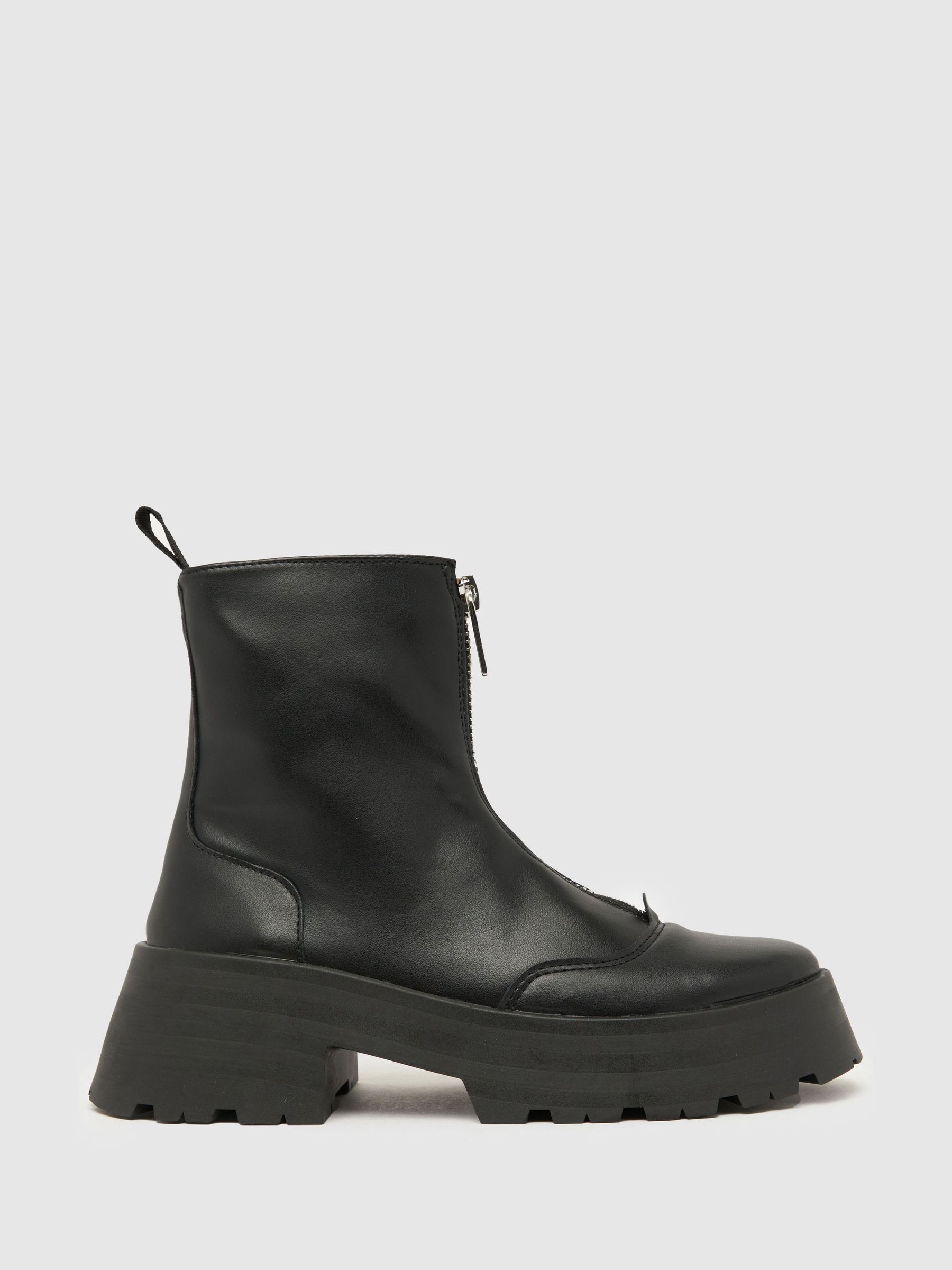 Schuh Arnold Chunky Zip Front Boots