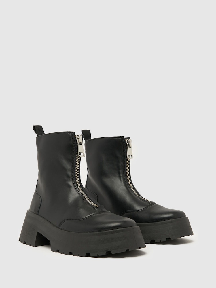 Schuh Arnold Chunky Zip Front Boots - Image 2 of 4