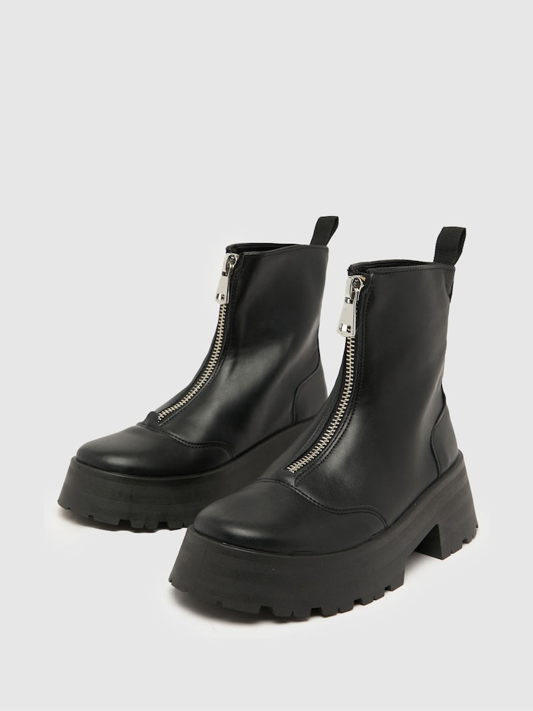 Chunky Sole Zip Up Front Ankle Boots Buy Schuh Arnold Chunky Zip - Main Image