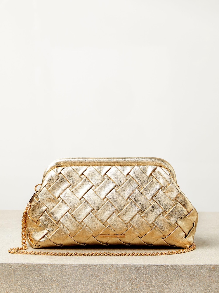 Lipsy Gold Pouch Clutch Bag - Image 2 of 5