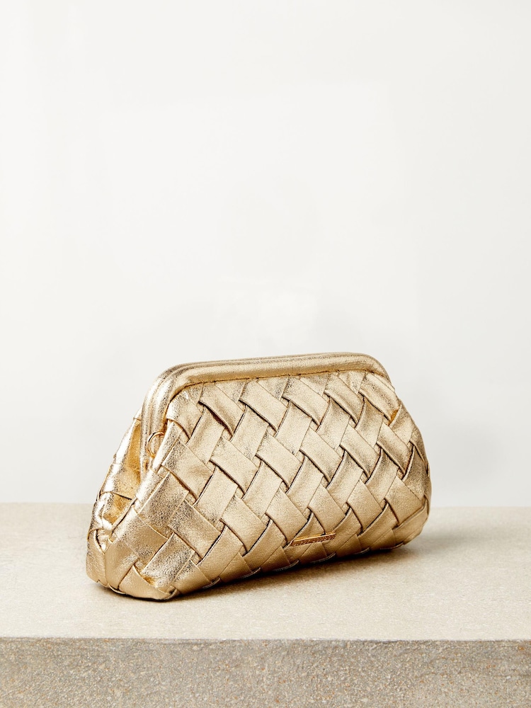 Lipsy Gold Pouch Clutch Bag - Image 4 of 5