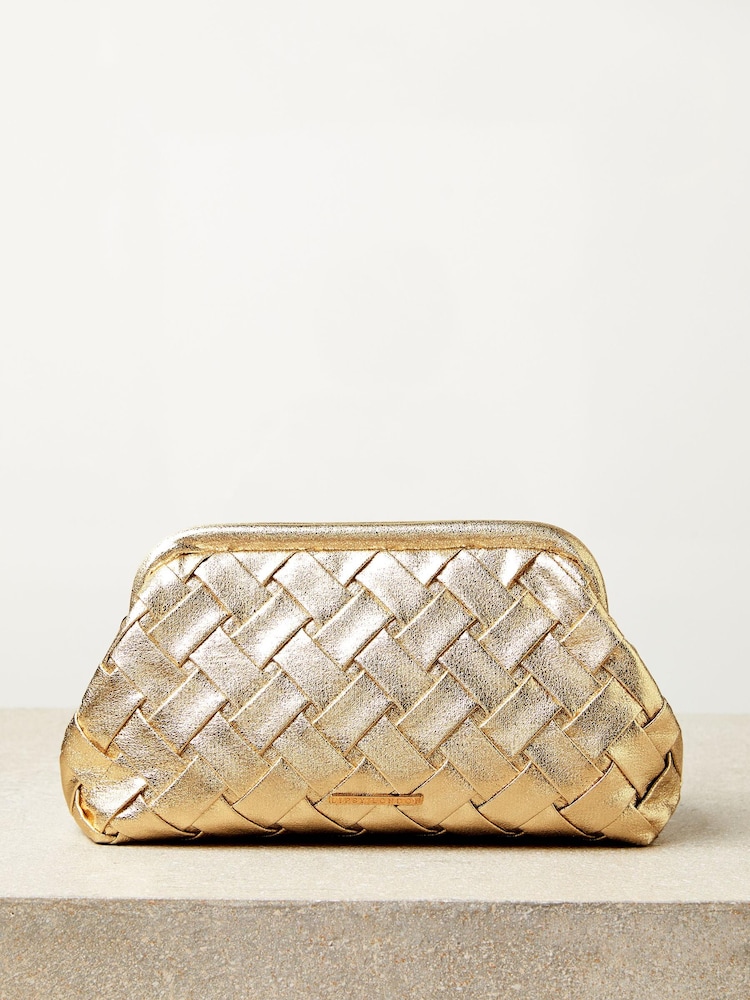 Lipsy Gold Pouch Clutch Bag - Image 5 of 5