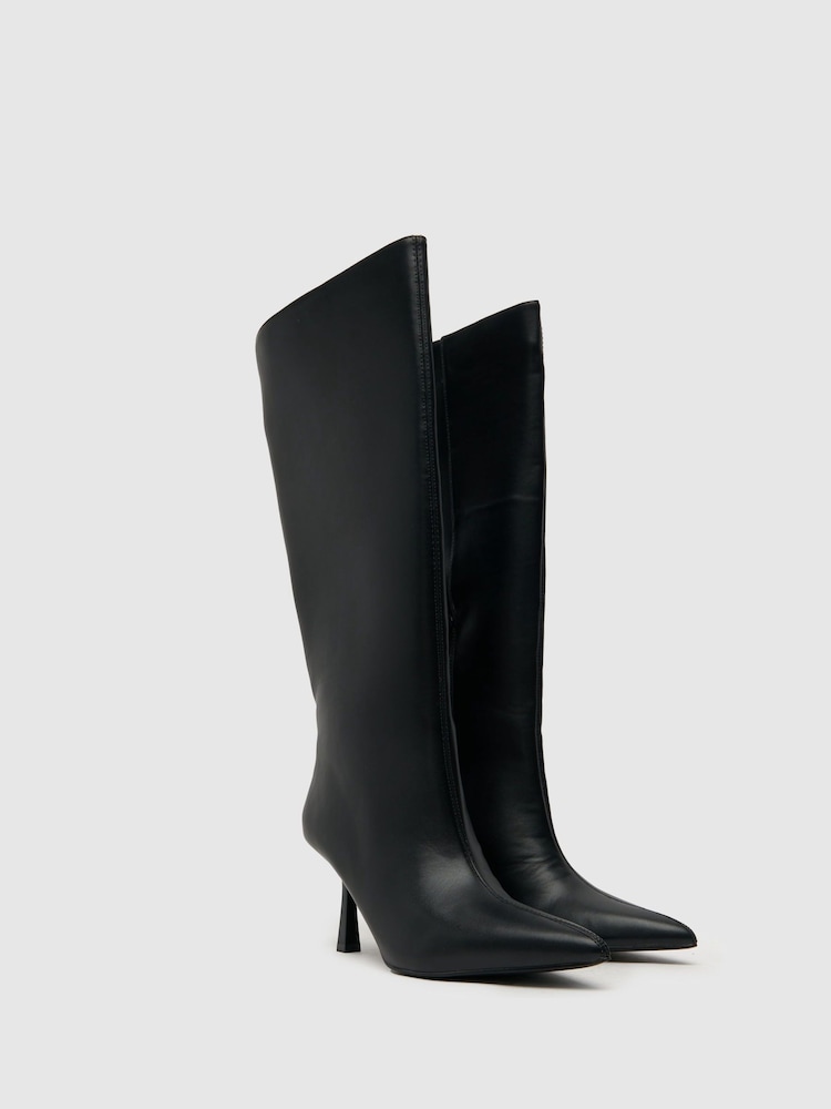 Schuh Dame Pointed Knee Black Boots - Image 2 of 4