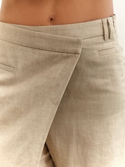 Neutral Rochelle Linen Blend Skort - Image 3 of 5