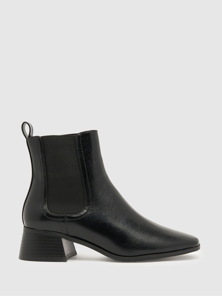 Schuh Brooke Block Heel Chelsea Black Boots - Image 1 of 4
