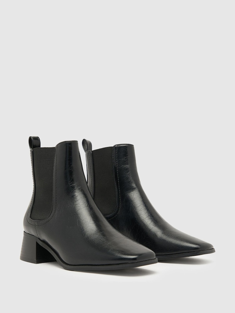 Schuh Brooke Block Heel Chelsea Black Boots - Image 2 of 4