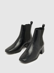 Schuh Brooke Block Heel Chelsea Black Boots - Image 3 of 4