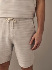 Grey Textured Zip Pocket Jersey Shorts - Image 1 of 9