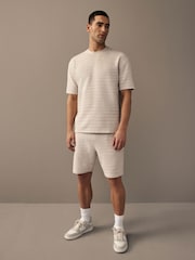 Grey Textured Zip Pocket Jersey Shorts - Image 2 of 9