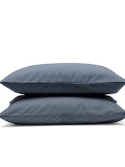 Bedfolk Set of 2 Blue Classic Cotton Pillowcases - Image 4 of 6