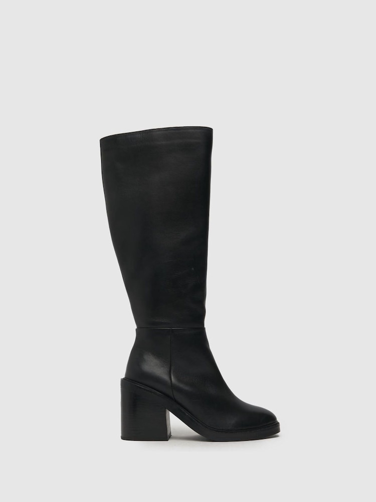 Schuh Delaney Platform Knee High Black Boots - Image 1 of 4