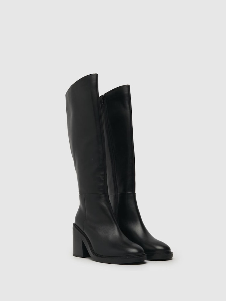Schuh Delaney Platform Knee High Black Boots - Image 2 of 4