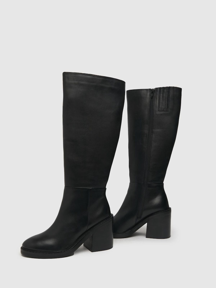 Schuh Delaney Kniehohe Stiefel mit Plateausohle, Schwarz - Bild 4 von 4 Schuh Delaney Kniehohe Stiefel mit Plateausohle, Schwarz - Bild 4 von 4