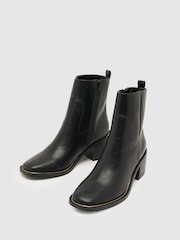 Schuh Bowie Block Heel Rand Black Boots - Image 3 of 4
