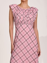 Jolie Moi Pink Lace Insert Mesh Maxi Dress - Image 3 of 6