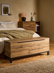 Dark Natural Bronx Oak Effect Large Blanket Box - Image 2 of 8