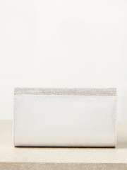 Lipsy Silver Diamonte Asymmetric Foldover Chain Clutch Bag - Image 5 of 5