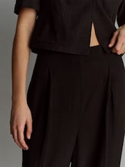 Schwarz - Leinenhose mit weitem Bein - Bild 4 von 6