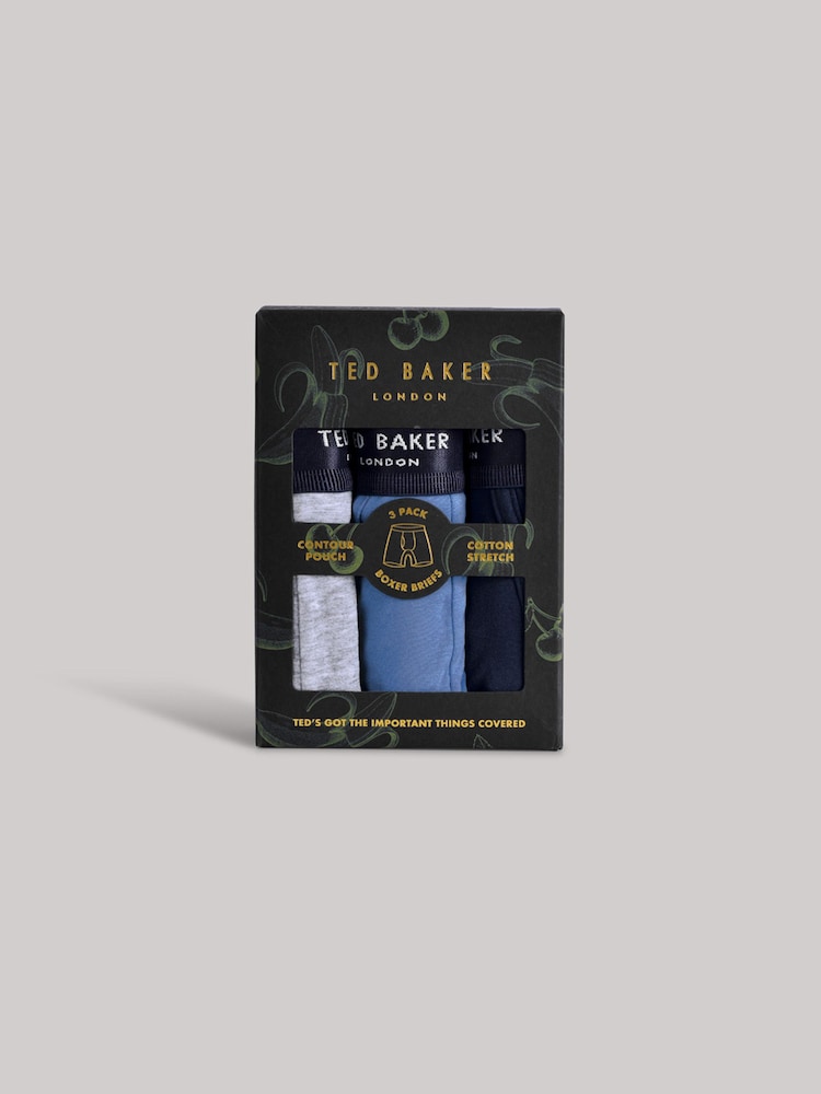 Ted Baker Natural Cotton Boxer Briefs 3 Pack - Image 9 of 9