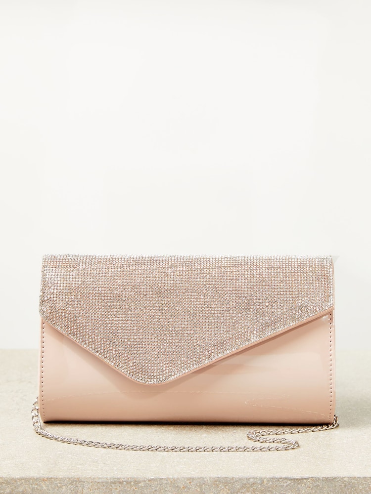 Lipsy Asymmetrische Foldover-Clutch mit Kette - Bild 1 von 5