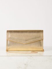 Lipsy Gold Foldover Ocassion Envelope Clutch Bag - Image 1 of 5