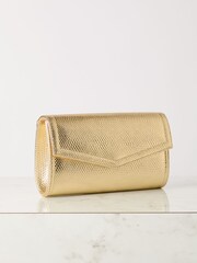Lipsy Gold Foldover Ocassion Envelope Clutch Bag - Image 2 of 5