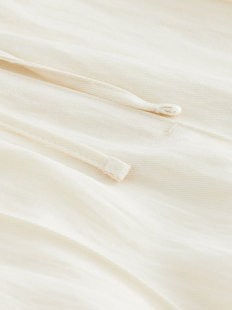 Ecru Drawstring Tencel Wide Leg Trousers - Image 7 of 7 Ecru Drawstring Tencel Wide Leg Trousers - Image 7 of 7